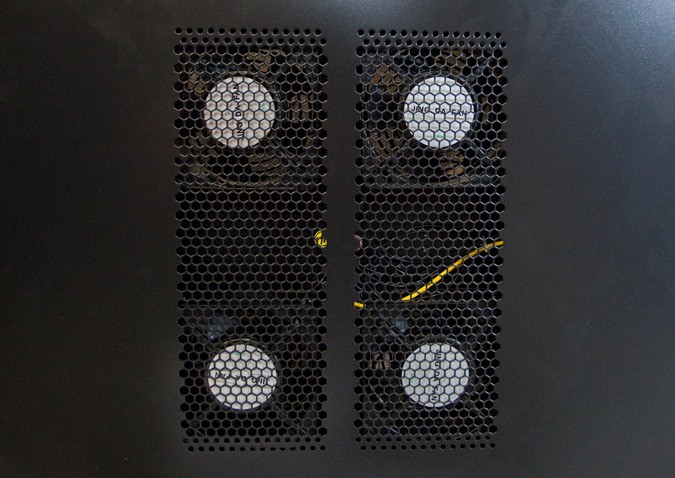 Vista superior de la unidad de ventilador.
